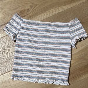 5/$10 Striped Off-Shoulder Top Girls S (6/6x)